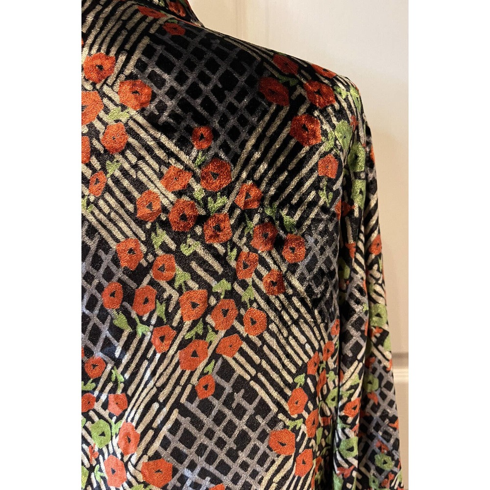 ett:twa Anthropologie Multicolored Jacket Women’s Size 4 Beautiful Velvet Shirt - Picture 9 of 12